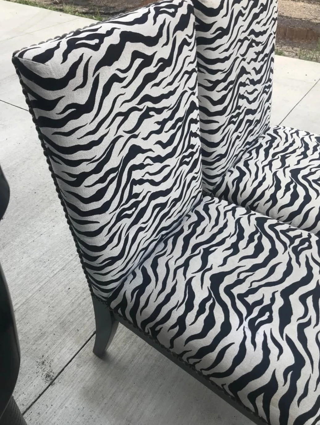 Two Zebra Print Dining Chairs - photo 2