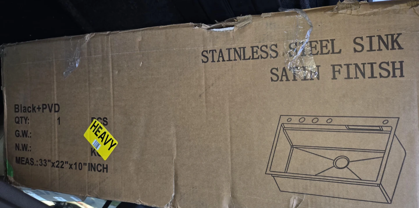 33" Black Stainless Steel Kitchen Sink with Faucet Combo - photo 4