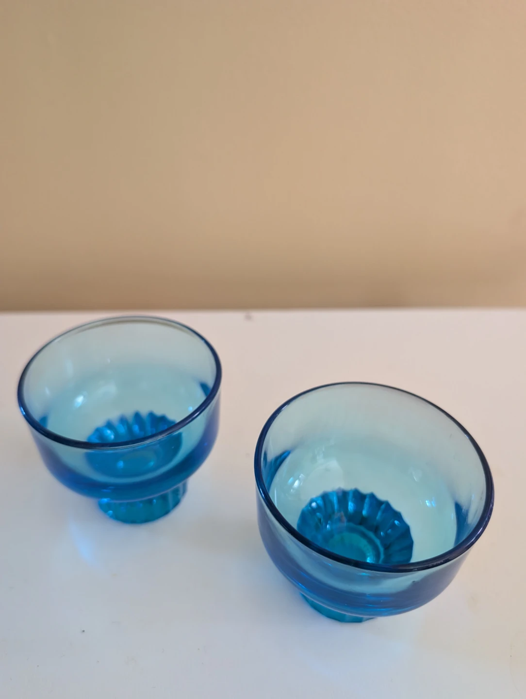 VINTAGE BLUE FLUTED GLASSES - photo 3