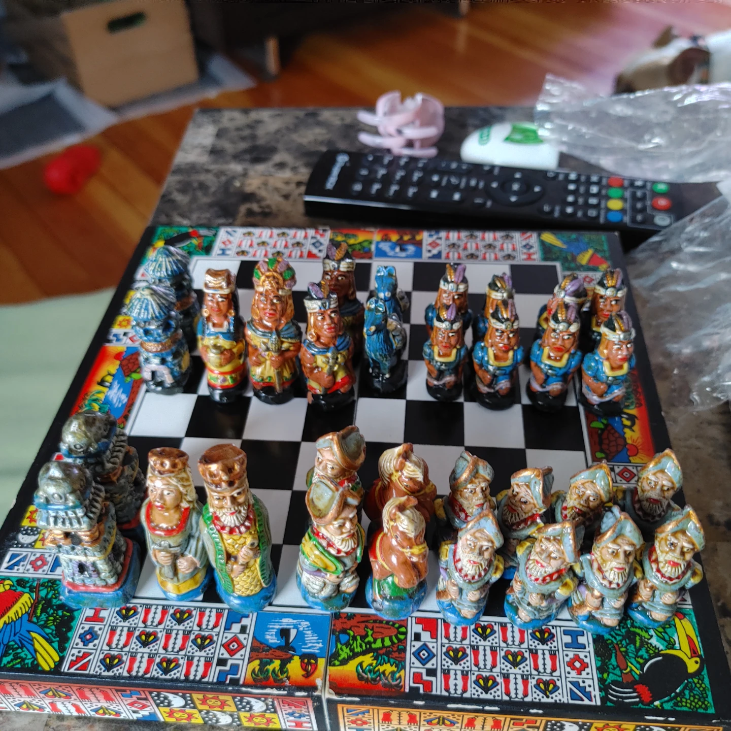Peruvian Hand-Painted Ceramic Chess Set - photo 2