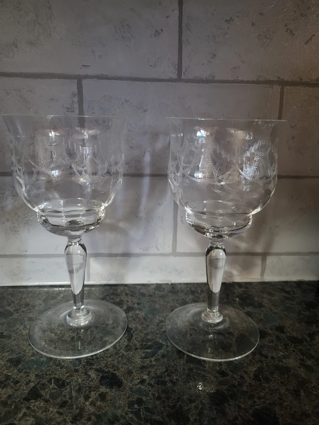 Set of 4 vintage etched crystal glasses - photo 5