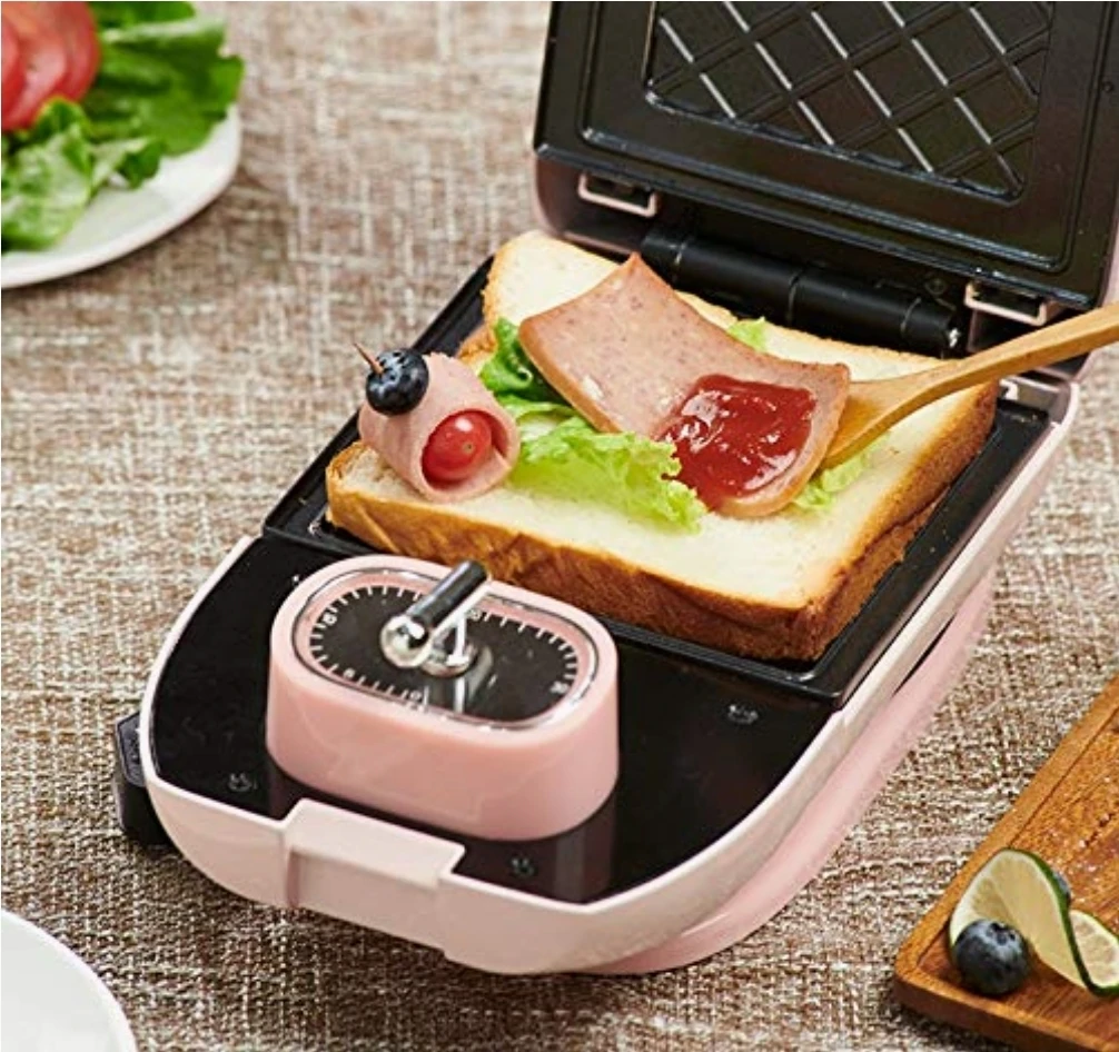 🏈 Pink Portable Sandwich and Waffle Maker - photo 3