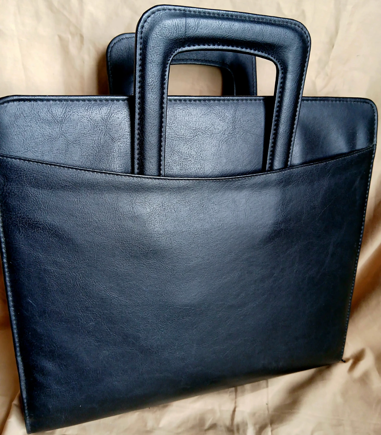 Black Leatherette Document & Laptop Portfolio