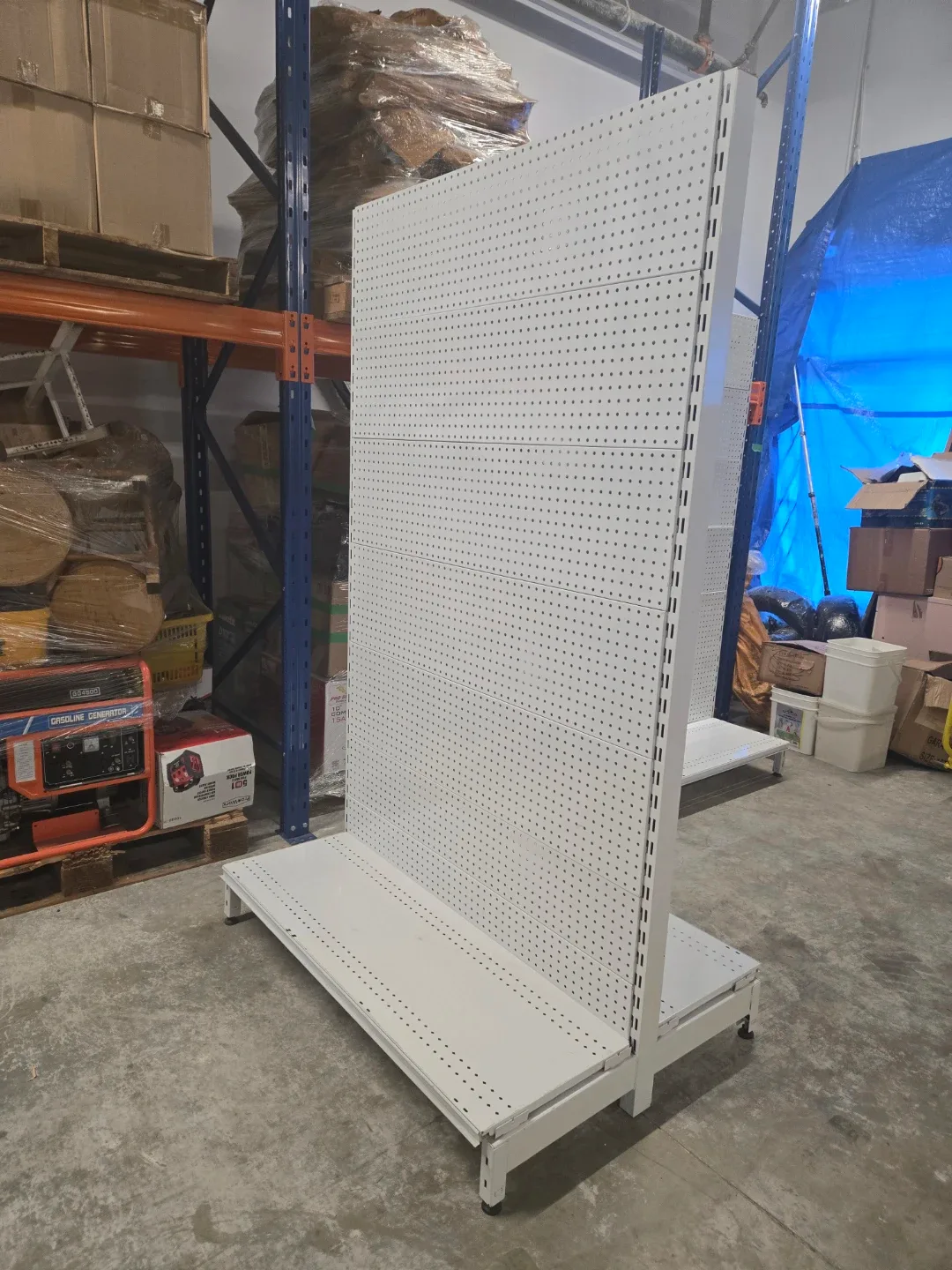 White Metal Retail Pegboard Display Gondola - photo 3