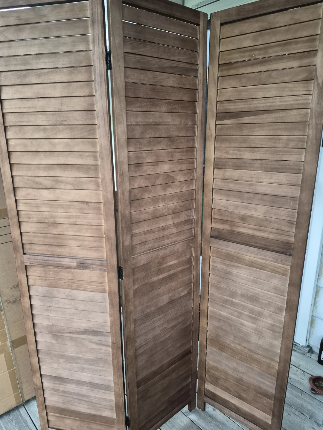 Privacy screen-Brown Louvered Room Divider
