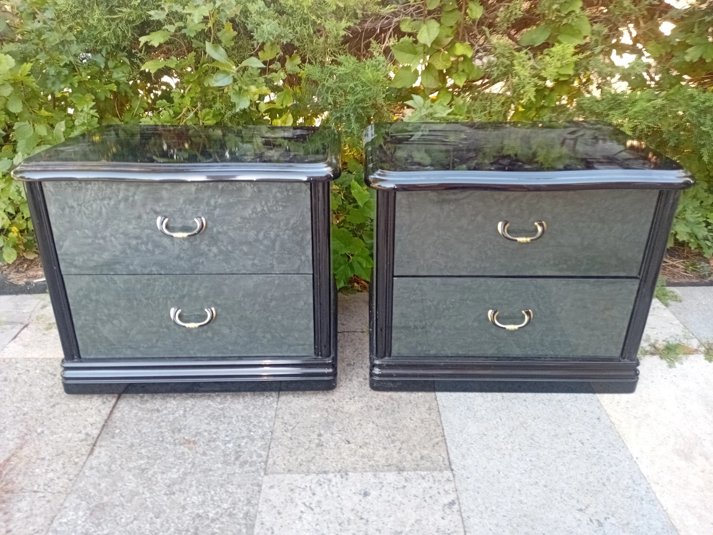 Two-Drawer Black Bedside Tables