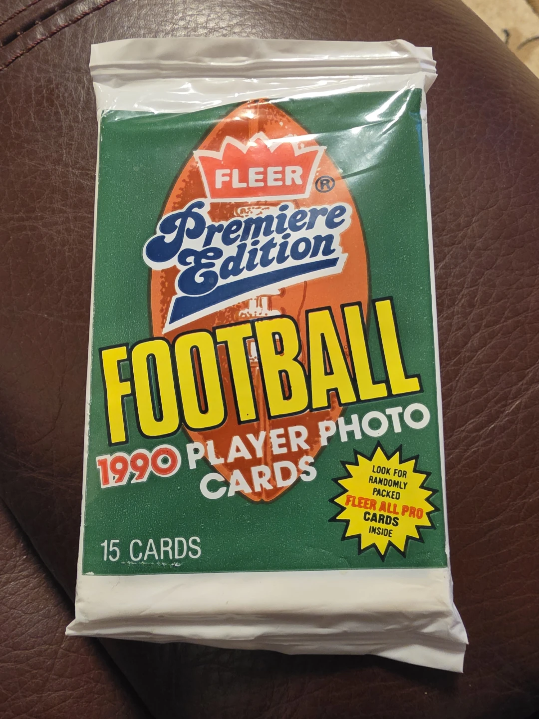 Unopened 1990 Fleer Football Premiere Edition Wax Pack