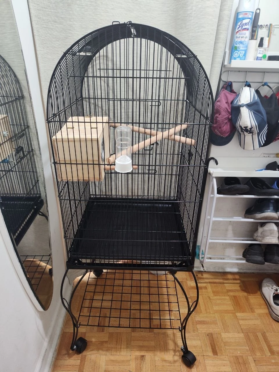 55" Large Rolling Bird Cage with Stand & Wheels - 20"x20" Flight - photo 5
