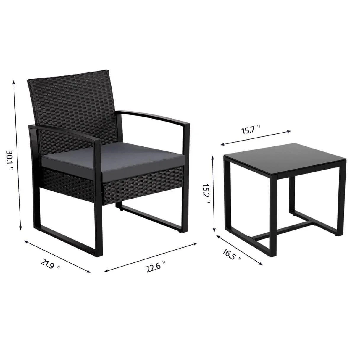 Brand New 3-Piece Wicker Patio Bistro Set - photo 3
