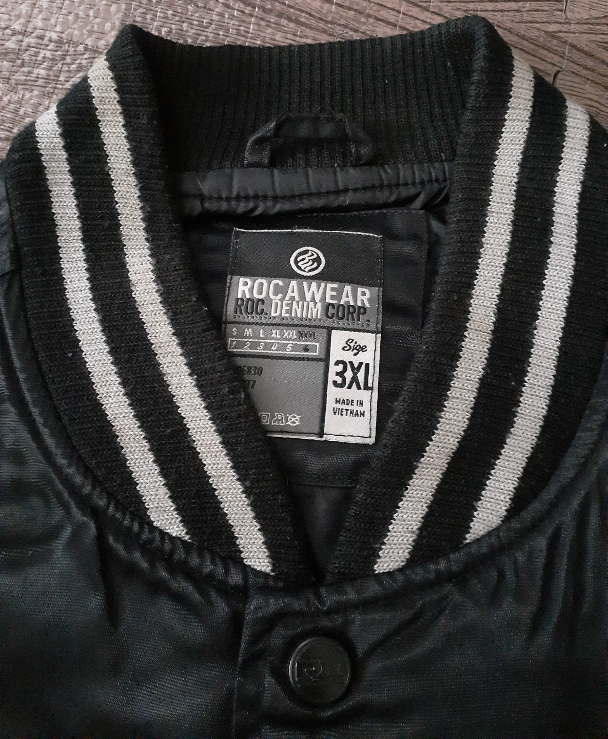 Rocawear Black Varsity Jacket Size 3XL Vintage Y2K - photo 5