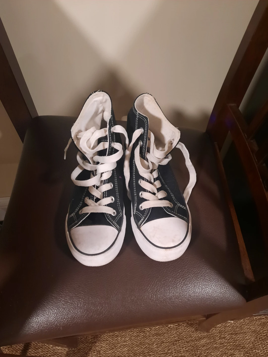 Black High-Top Canvas Sneakers size 6