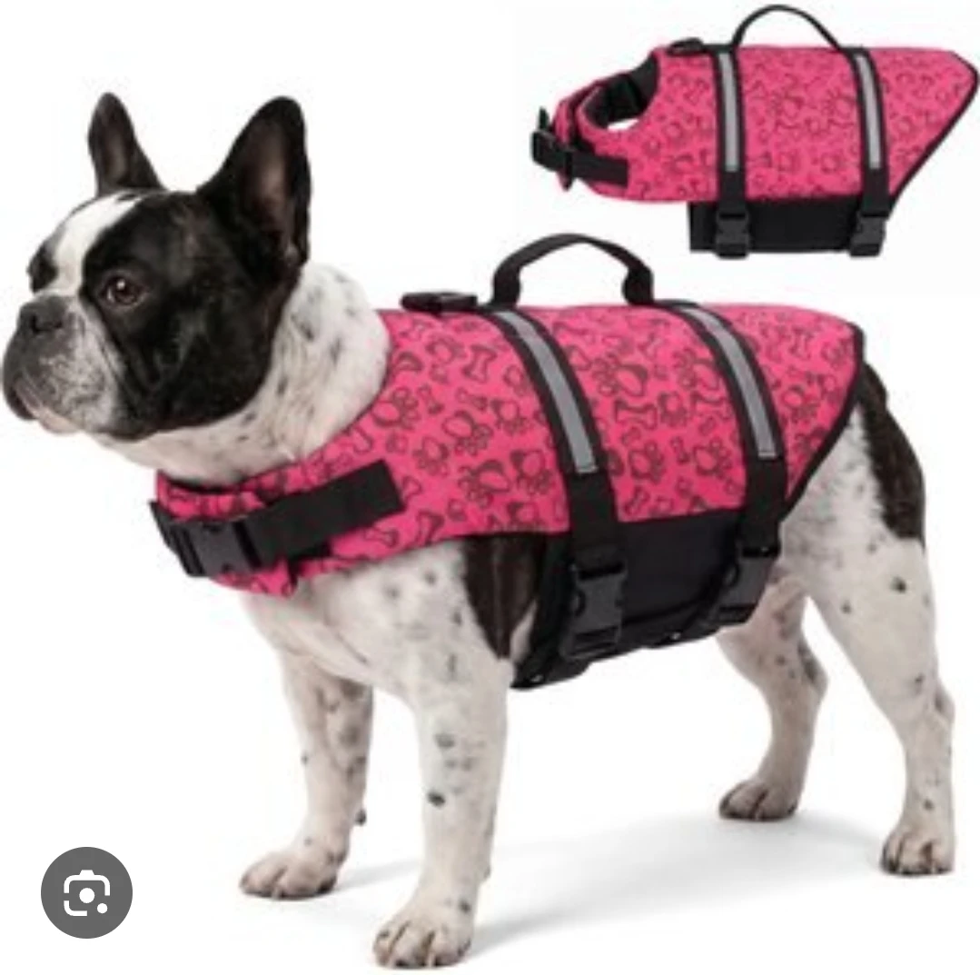 Pink Bone Pattern Dog Life Vest