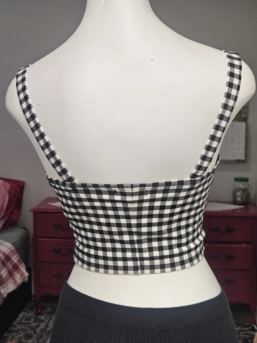 black & white checker crop top - photo 4