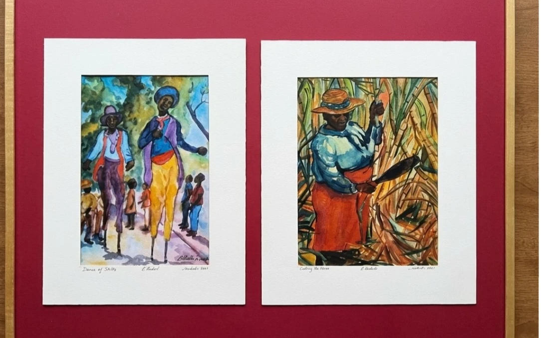 Original 2001 Barbadian Watercolors by Eric "E-Rudo-S" Stewart