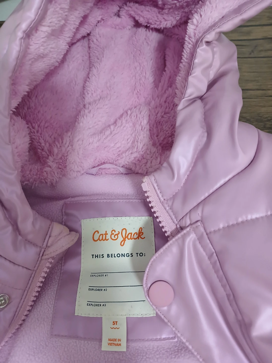 Cat & Jack Kids Pink Puffer Jacket 5T - photo 2