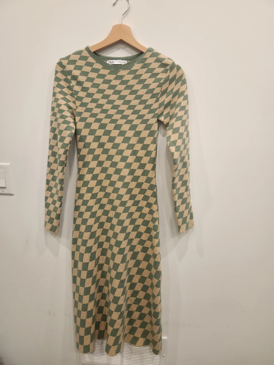 Zara Checkerboard Knit Dress