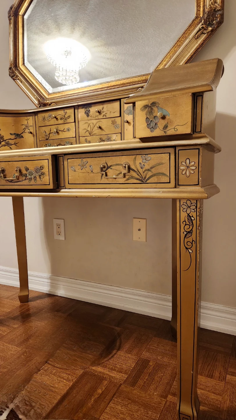 beautiful hand painted vintage desk - photo 2