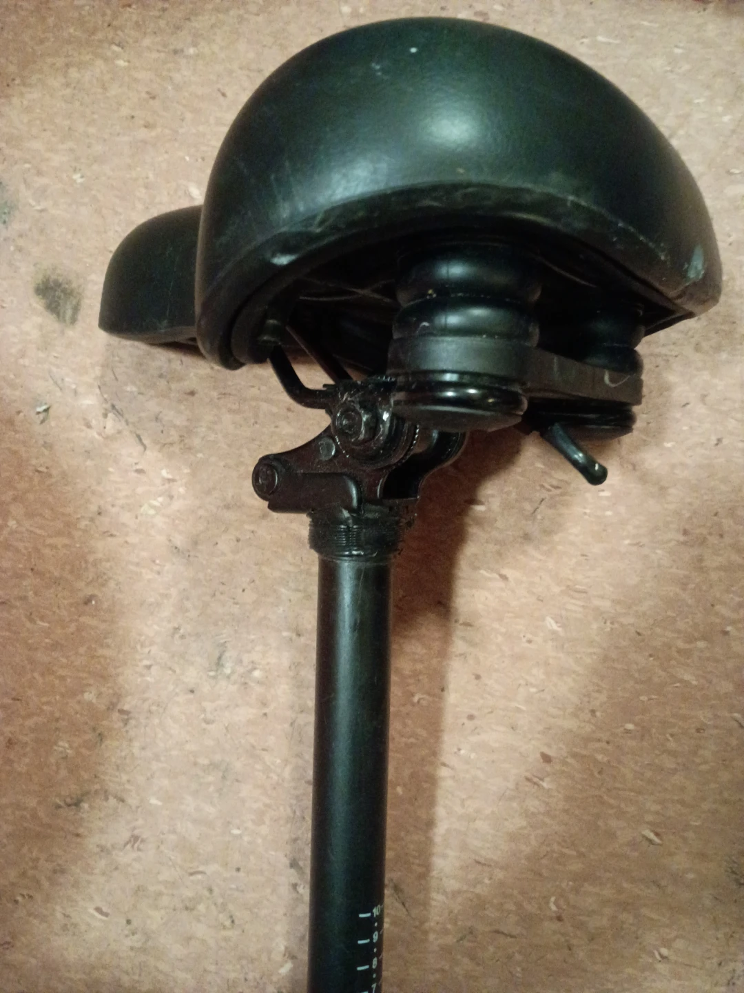 Black Bicycle Saddle with Seatpost - photo 2