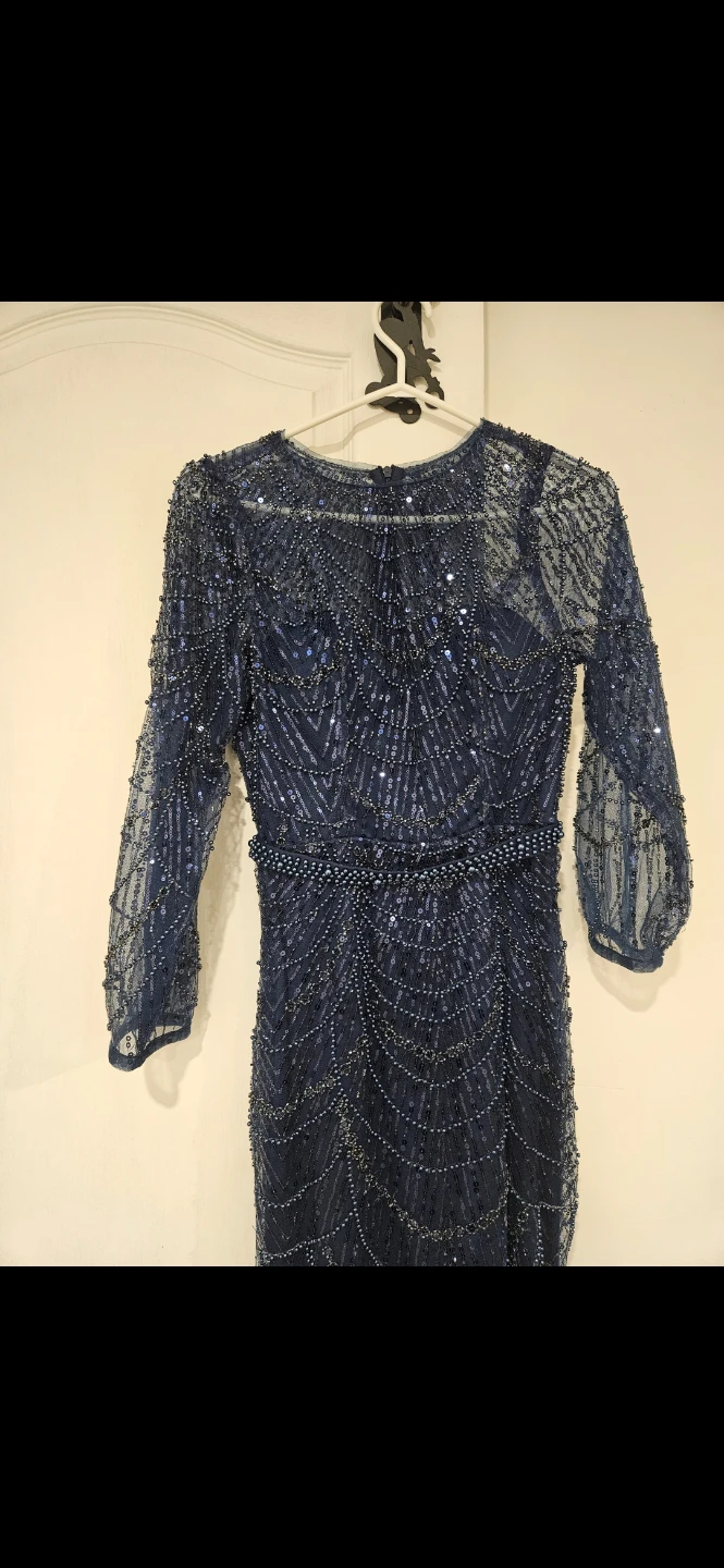Navy Blue Beaded Evening Dress - photo 2
