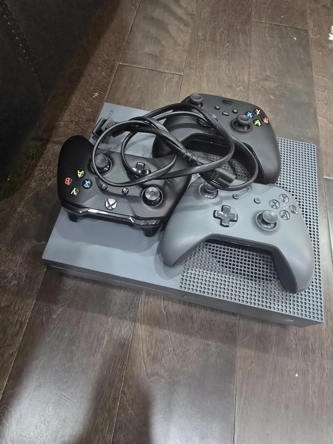 Xbox One S Console with Three Controllers