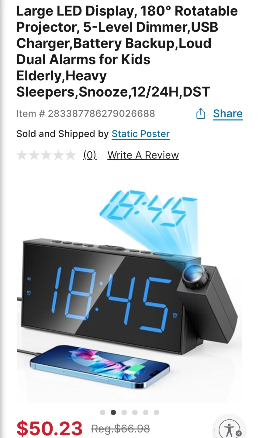 LED Digital Loud Alarm Clock Model CR1001E - photo 2