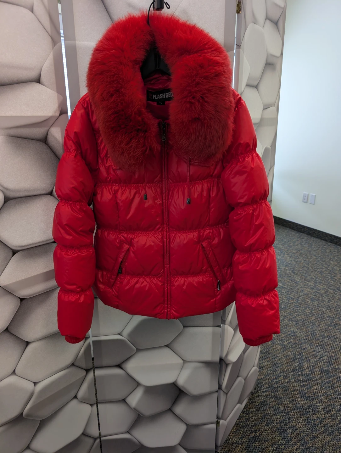 Flash Geo Red Puffer Jacket