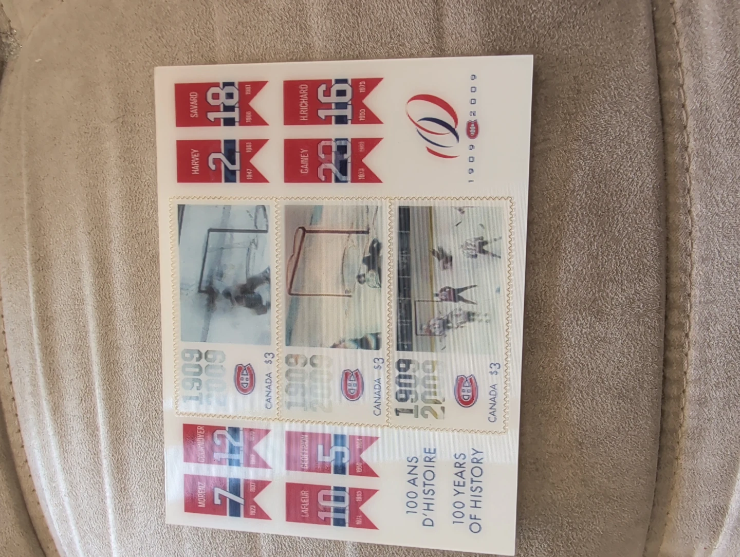 Montreal Canadiens 100 Years of History Stamp Sheet