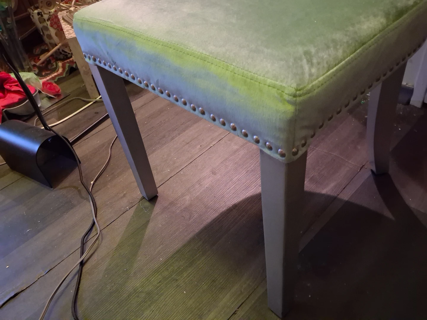 Green Velvet Dining Chair with Ring Pull - photo 2