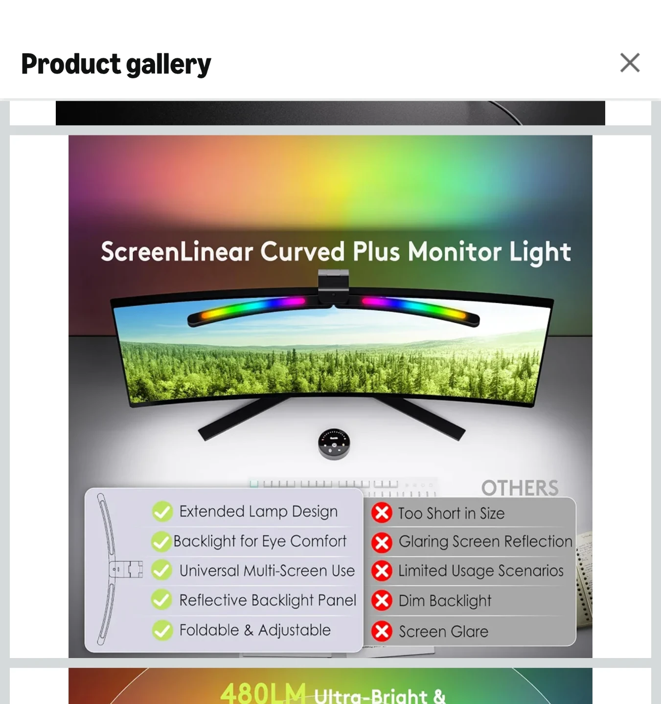 Quntis ScreenLinear Curved Plus Monitor Light - photo 2