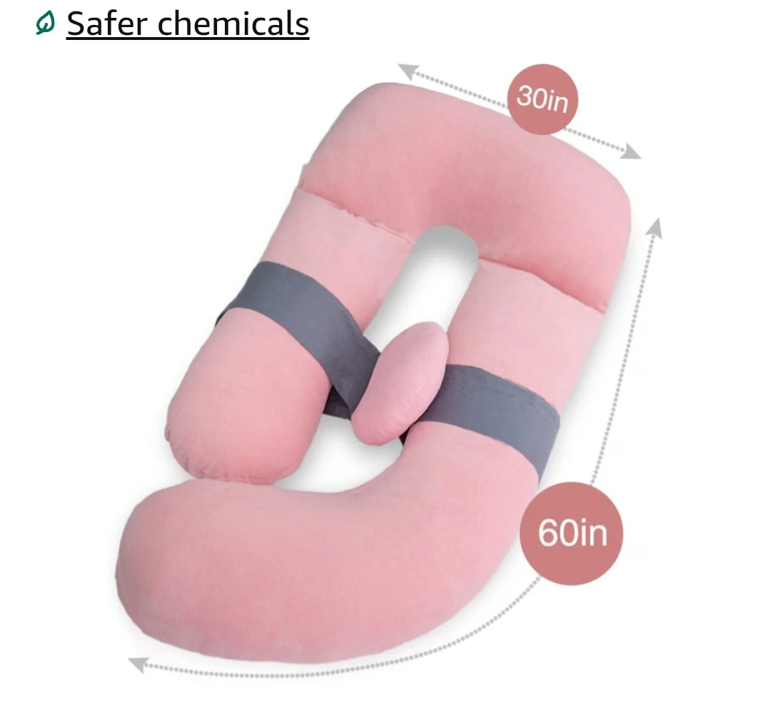 U-Shaped Pregnancy Pillow, Pink