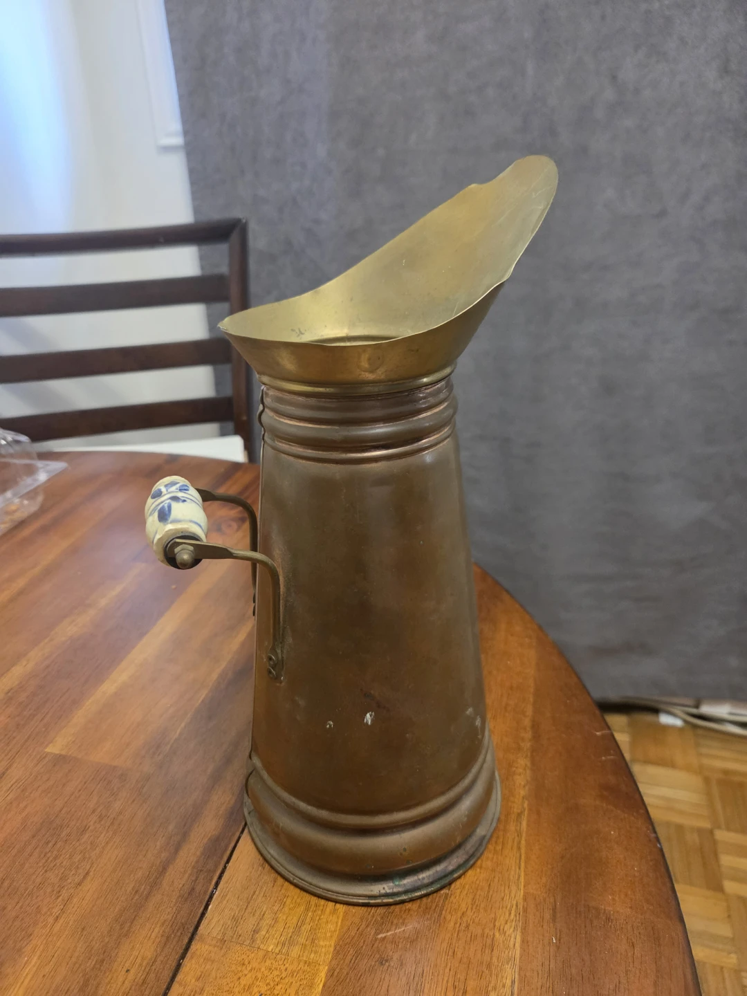 Vintage dutch Copper and Brass Coal Scuttle