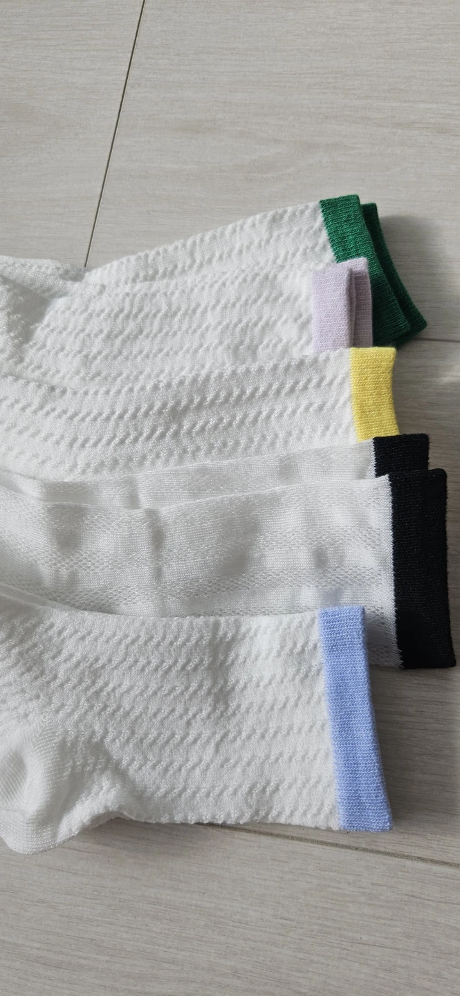 Set of 5 Coloured Cuff White Socks - photo 2