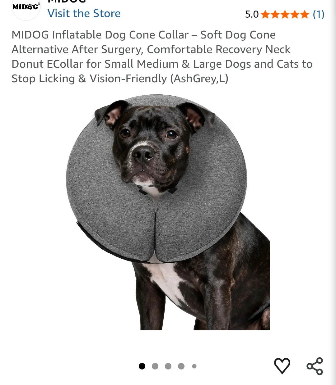 MIDOG Inflatable Dog Cones – New Open Box – Multiple Sizes