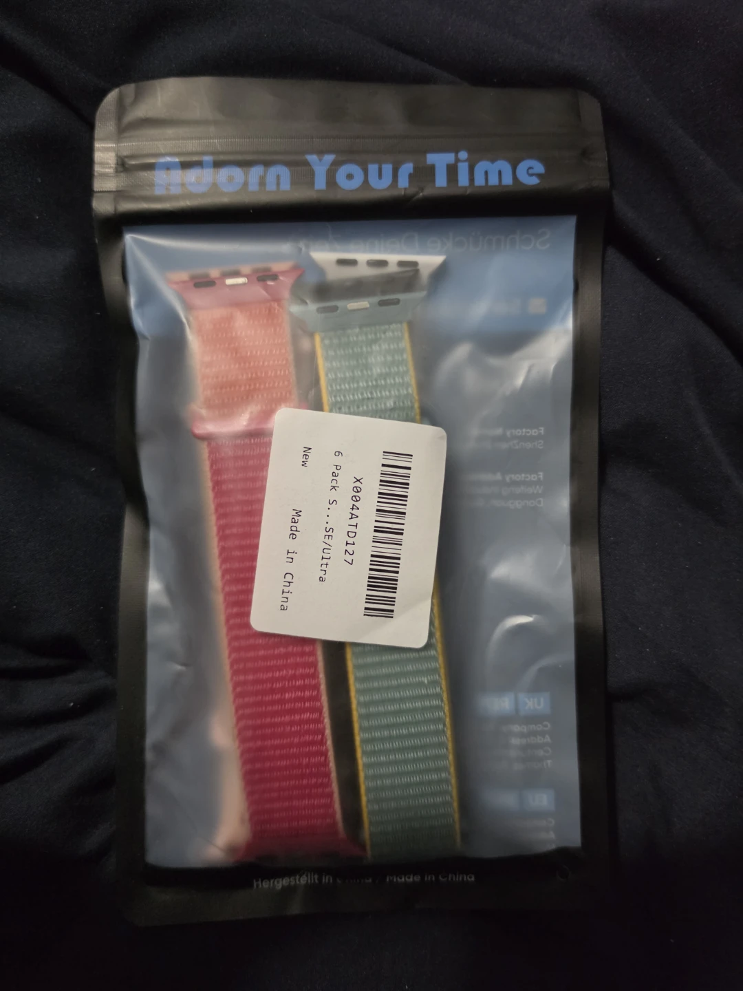 6 Pack Nylon Sport Bands for Apple Watch - 42/44/45/49mm
