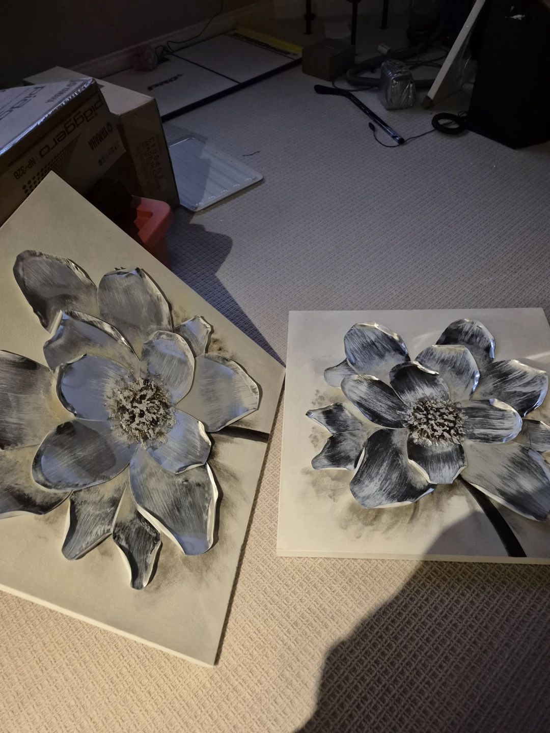 2 Textured Floral Wall Art Canvas - photo 2