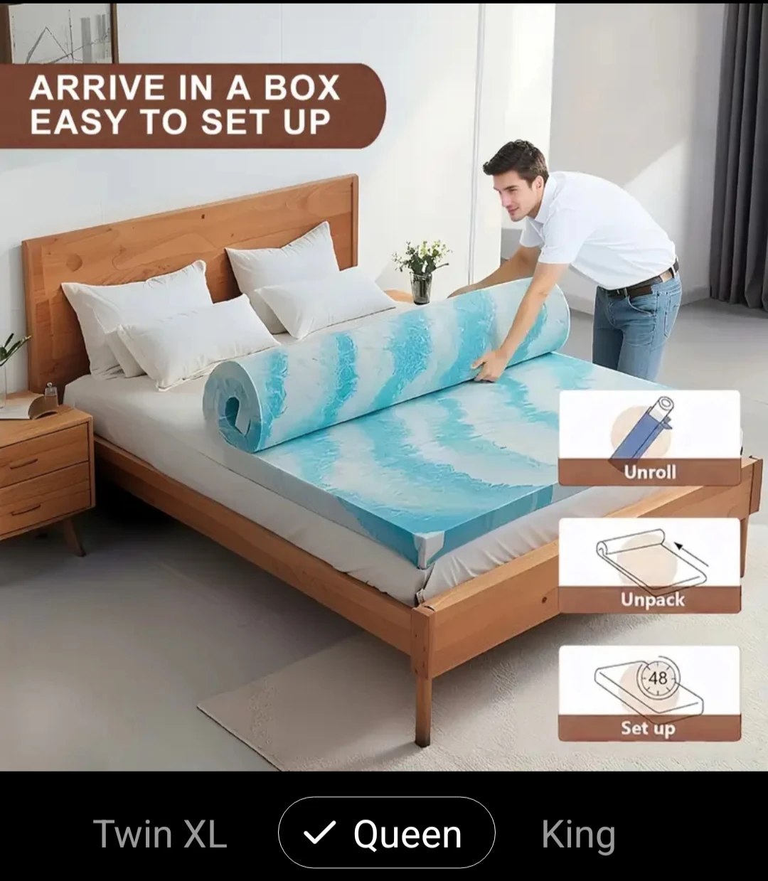 Queen Size 2-Inch Memory Foam Mattress Topper