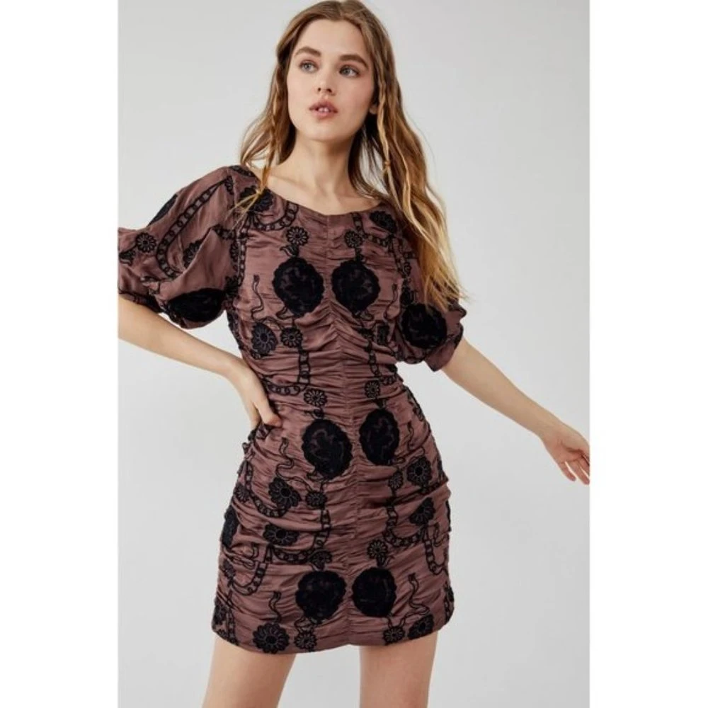 Offer your price Free People Embroidered Puff Sleeve Mini Dress - photo 2