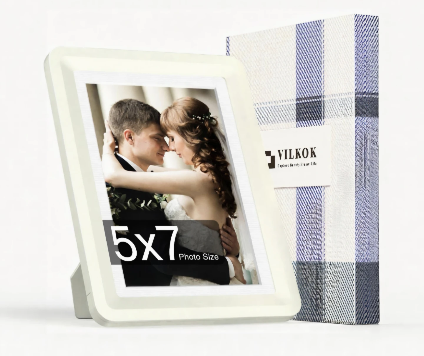 Set of 2 Light Grey ABS Photo Frame  5"×7" - photo 2