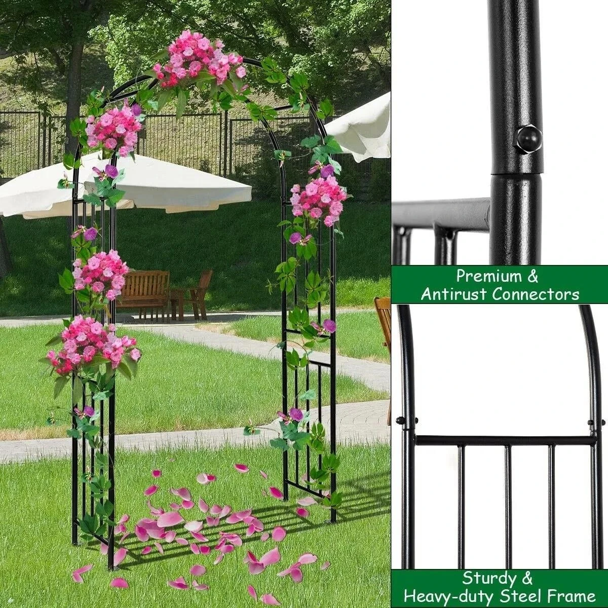 Black Steel Garden Arch - photo 3