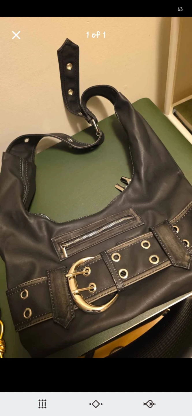 Black Buckle Shoulder Bag