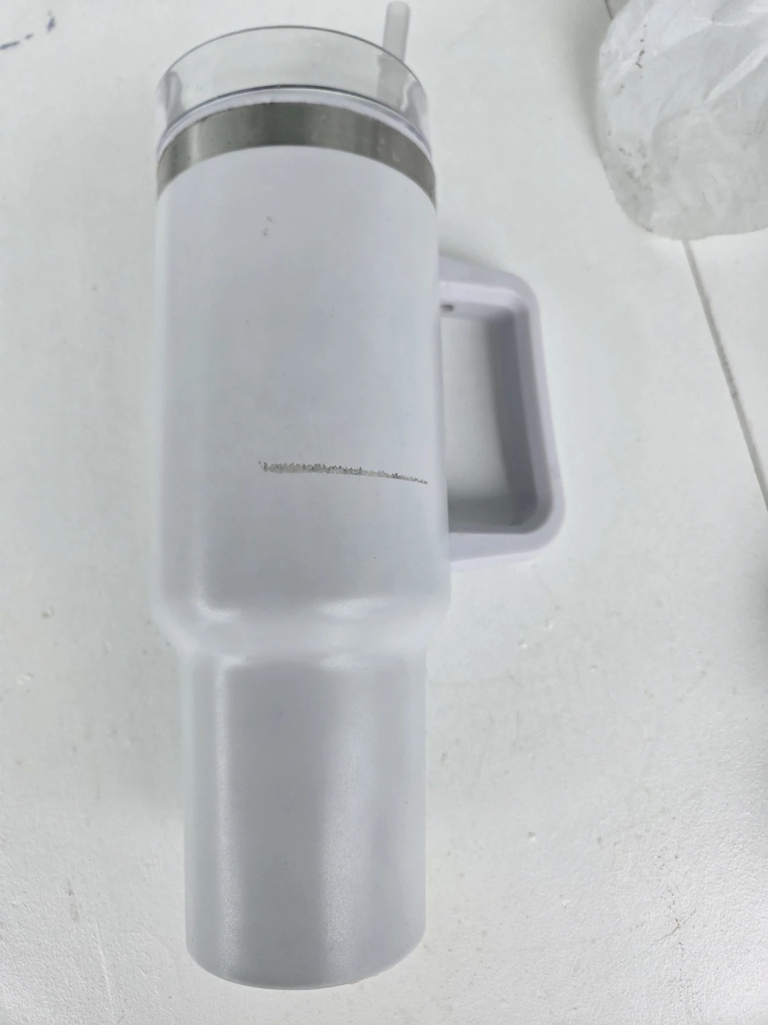 White Insulated Tumbler with Handle