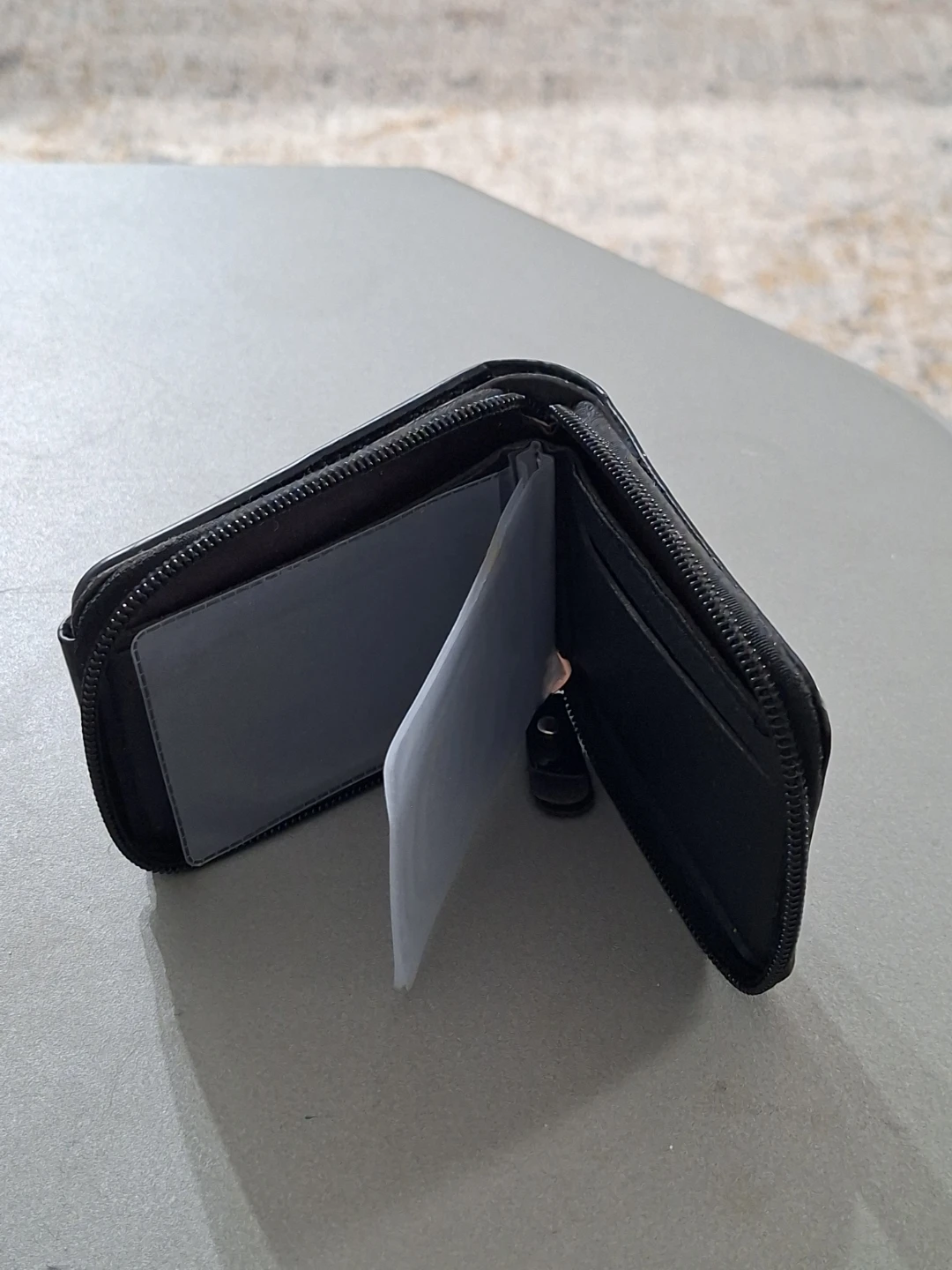 Black Zipper Wallet with Eiffel Tower Design - photo 2