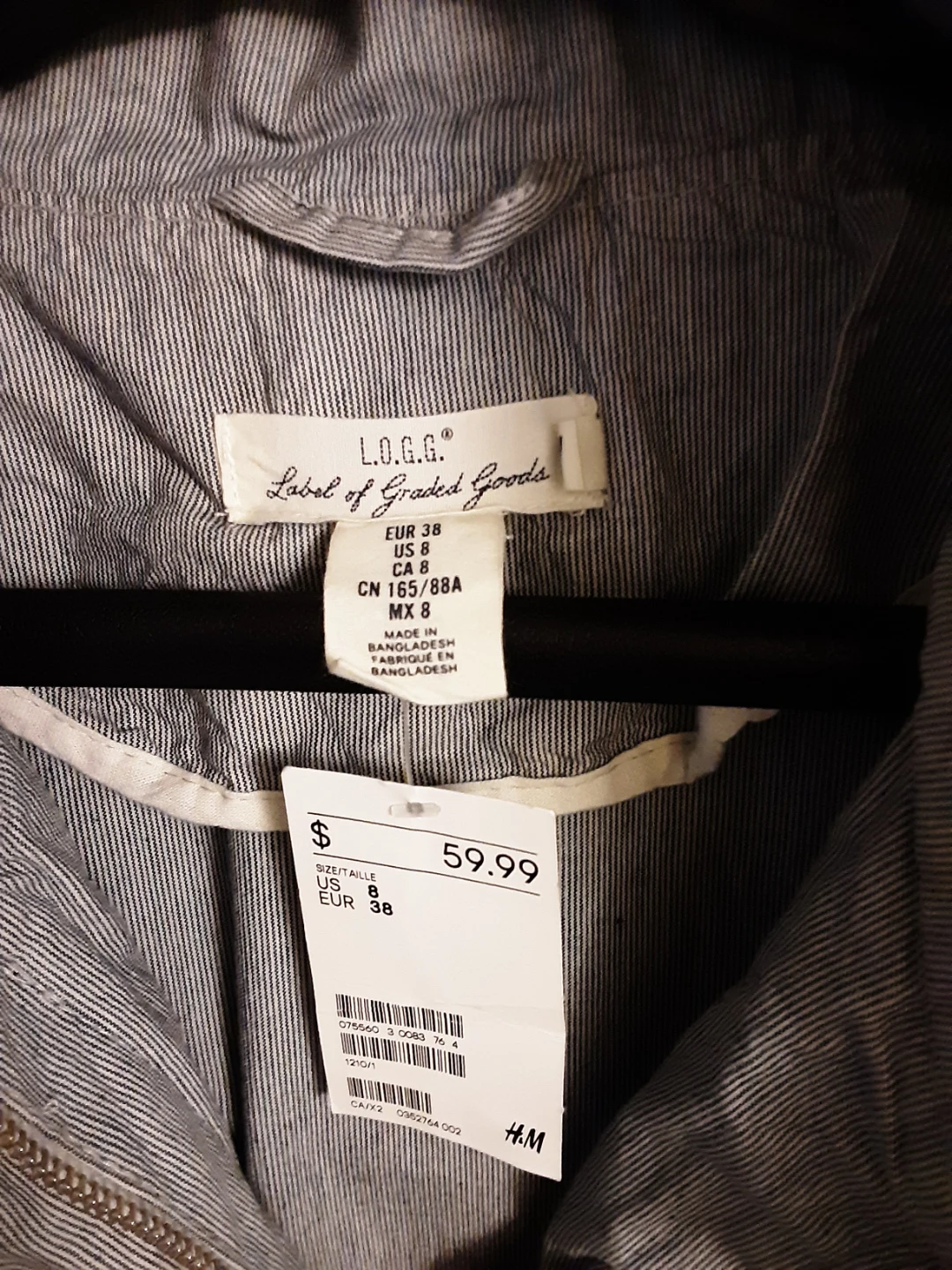 L.O.G.G. Hooded Utility Jacket, Size 8