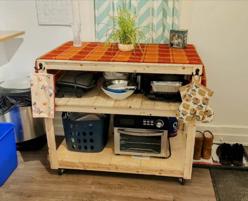 Handmade Wooden Kitchen Island Cart