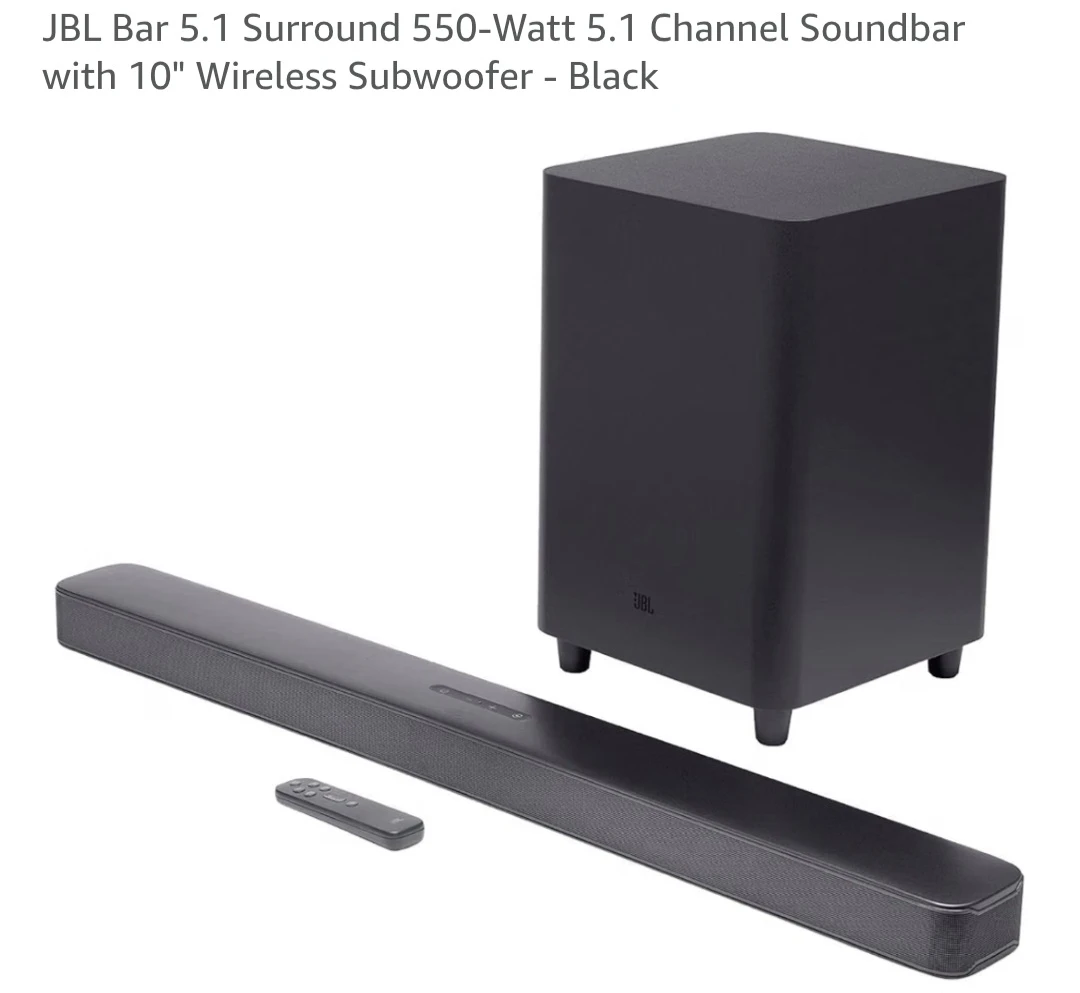 JBL Bar 5.1 Surround Soundbar and Subwoofer