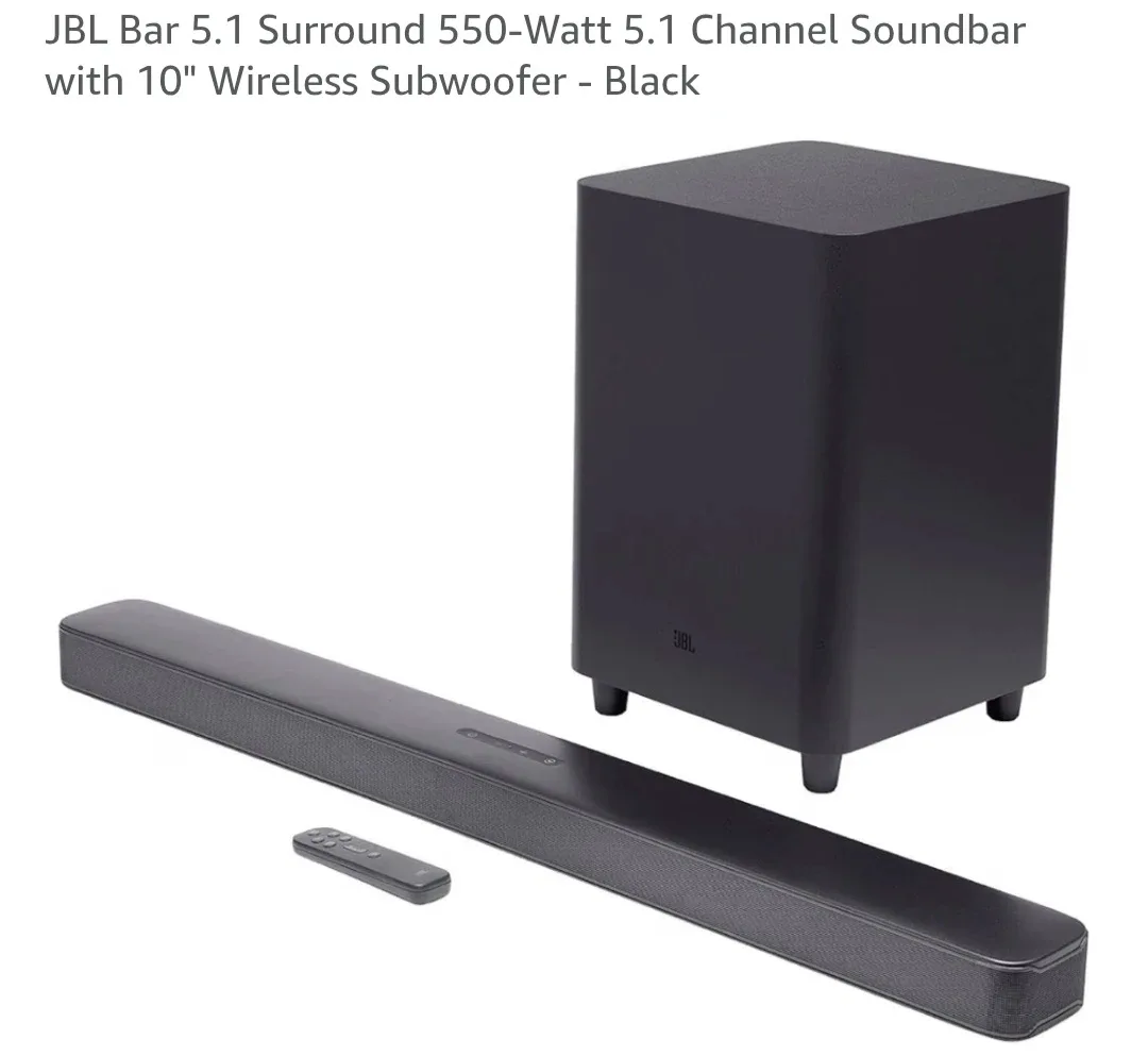JBL Bar 5.1 Surround Soundbar and Subwoofer