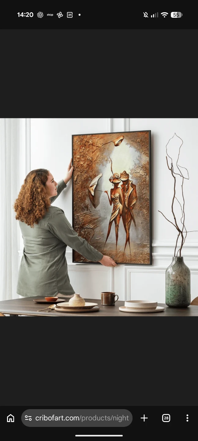Large unframed Abstract Couple Wall Art Print (new) - photo 3