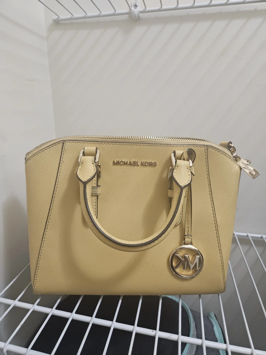 Michael Kors Yellow Saffiano Leather Satchel