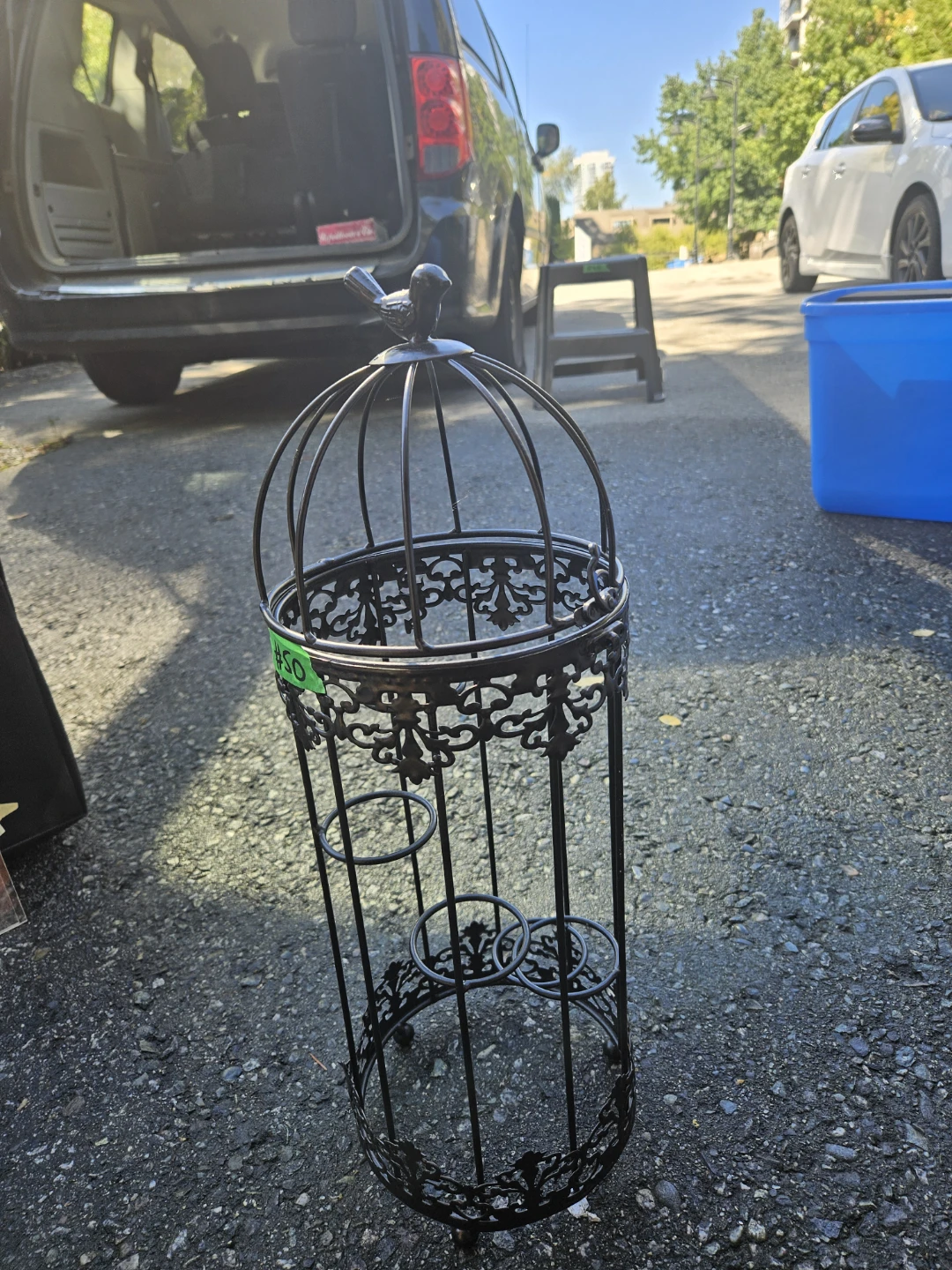 Decorative Metal Birdcage Wine Holder - photo 2