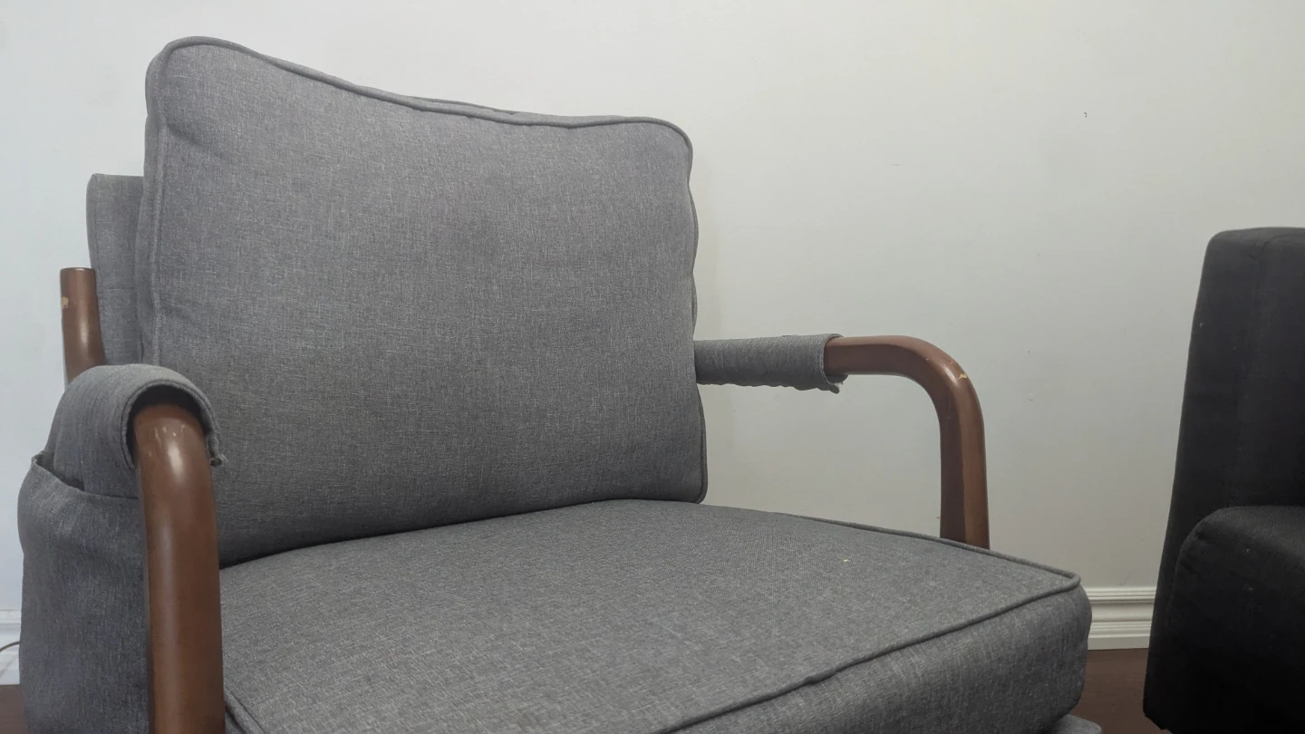 Dark Grey Fabric Sofa and Matching Armchair - photo 3